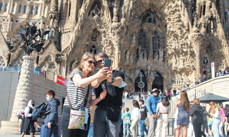Selfie turistes Sagrada Família