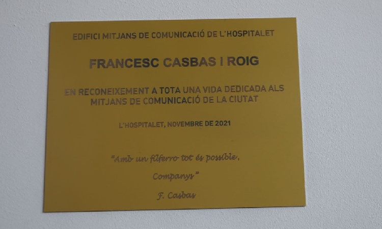 Francesc Casbas placa homenatge