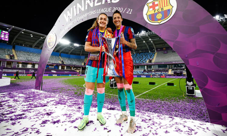 Alexia Putellas i Jana Fernàndez, campiones de la Champions amb el Barça