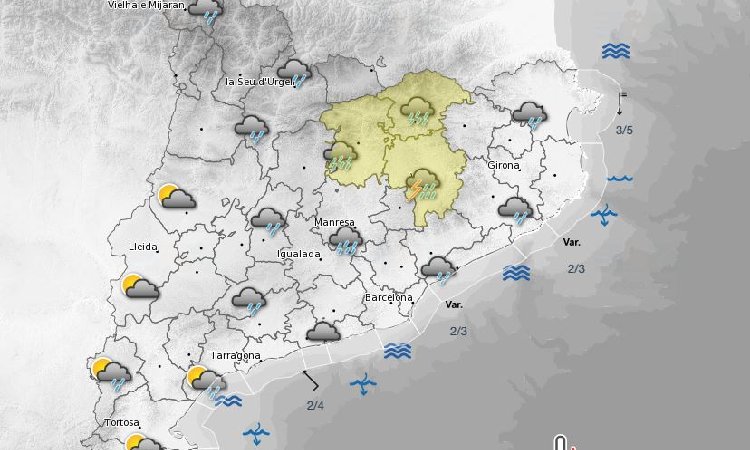 mapa pluja dissabte