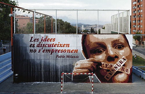Una imatge del mural pintat recentment. Foto: Fer Alcalá
