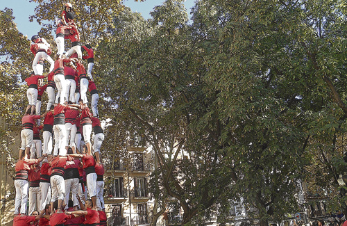 Diumenge els vermells es van lluir al Clot. Foto: Castellers Barcelona