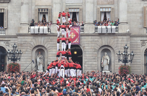 Els Castellers de Barcelona durant la seva actuació. Foto: Ajuntament