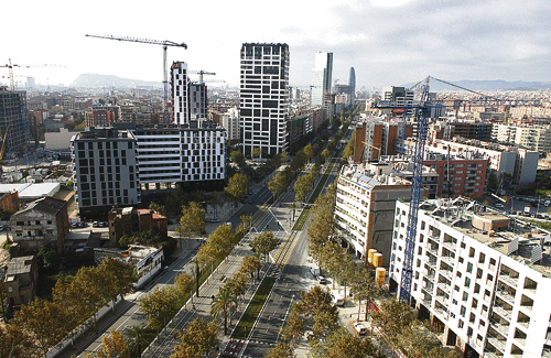 Una imatge aèria d’un tram del districte de Sant Martí. Foto: Ajuntament