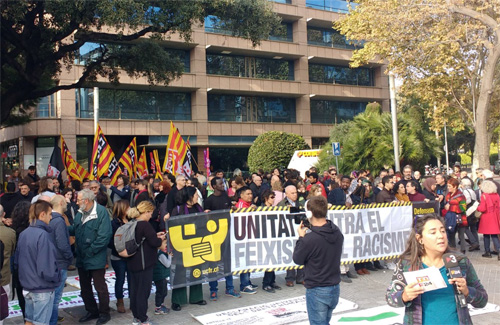 Imatge de la manifestació antifeixista del passat 18 de novembre. Foto: Twitter (@AJCassoles)