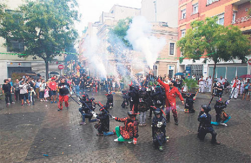 Imatge del correfoc de l’any passat de la Festa Major del Farró. Foto: Districte