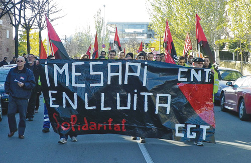 Una de les manifestacions dels treballadors d’Imesapi. Foto: CGT