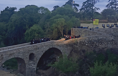 Inauguració de la restauració del pont romànic. Foto: Ajuntament de Caldes