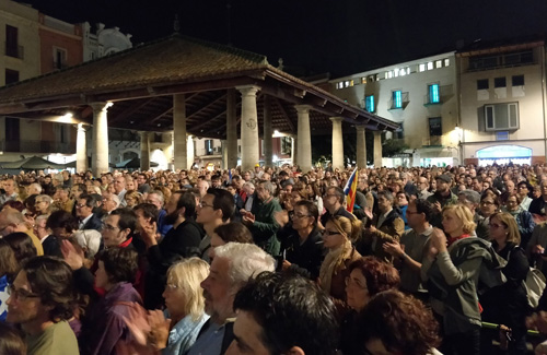 Granollers va clamar ahir per la llibertat dels consellers. Foto: Twitter (@CDR_Caldes)