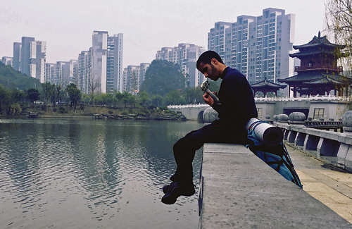 El vallesà Oscar Herrero durant la seva estada a Guilin, Xina. Foto: Oscar Herrero