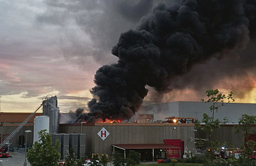 Una imatge de l’incendi. Foto: Bombers