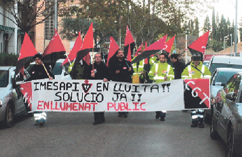 Una de les vagues dels treballadors d’Imesapi. Foto: CNT