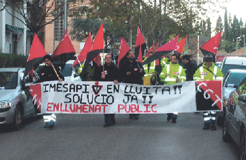 Una de les vagues dels treballadors d’Imesapi. Foto: CGT