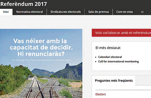 El calderí va fer rèpliques del web del referèndum. Foto: Generalitat