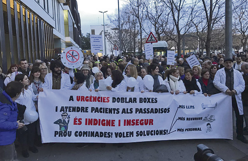 La manifestació va tenir lloc a Sabadell. Foto: Twitter (@urgenciestauli)