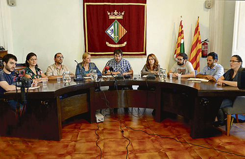 L’alcalde Escolà anunciant el trencament amb CiU. Foto: Ajuntament