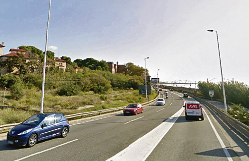El tram de la N-II entre Montgat i Mataró absorbeix una gran quantitat de trànsit. Foto: Google Maps