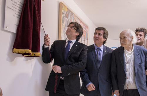 El president Puigdemont va visitar l’Hospital de Martorell. Foto: Generalitat