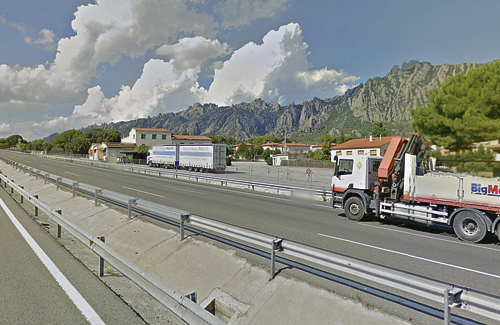 Tram de l’A2 que passa per Collbató. Foto: Google Maps