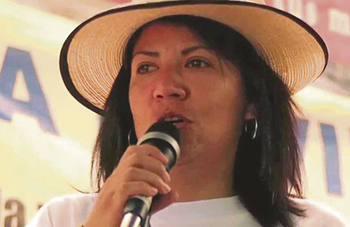 L’activista Yolanda Oquelí, una de les convidades. Foto: YouTube