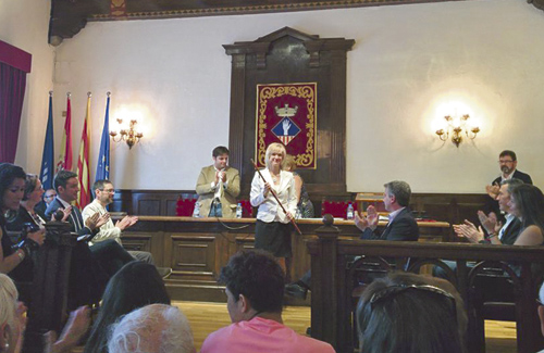 Pilar Díaz durant la seva investidura com a alcaldessa. Foto: ERC