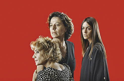 Només són dones, amb Picó, Iscla i Makovski. Foto: Teatres Despí