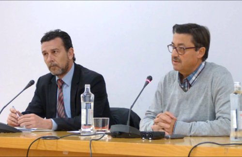 Gibanel (dreta) durant la roda de premsa del 21 de gener. Foto: Ajuntament