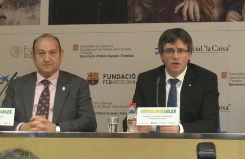 L’alcalde Ruiz amb el president Puigdemont durant l’acte. Foto: CDC