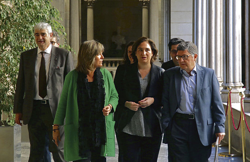 Marín, Colau i Tejedor van presentar el pla a Barcelona. Font: Ajuntament