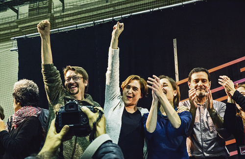En Comú Podem va celebrar amb eufòria la victòria. Foto: ECP