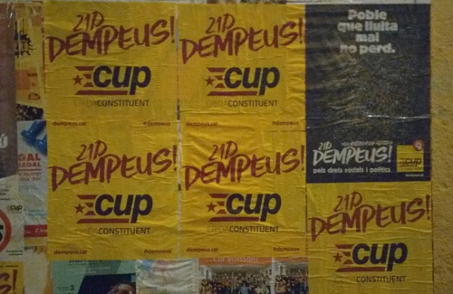 El cartell es va decomissar el 5 de desembre. Foto: CUP