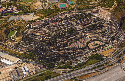 Vista aèria de la zona on es farà el nou tanatori. Foto: Google Earth