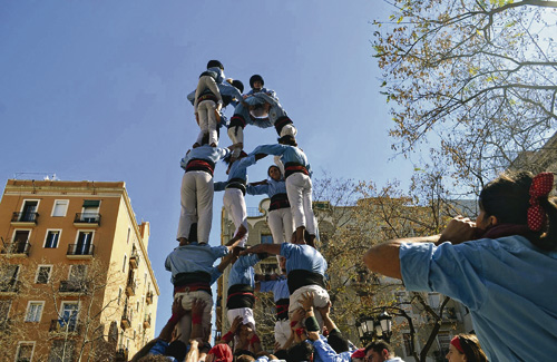 Una actuació dels Castellers del Poble-sec. Foto: Castellers Poble-sec